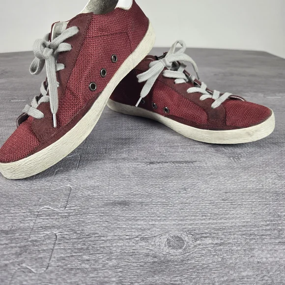Golden Goose Superstar Sneakers Womens Red White Distressed Italy W-7.5 - Picture 4 of 8